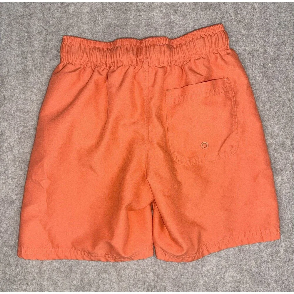 Wonder Nation Boys Size S (6-7) Orange Swim Trunks Drawstring Lined